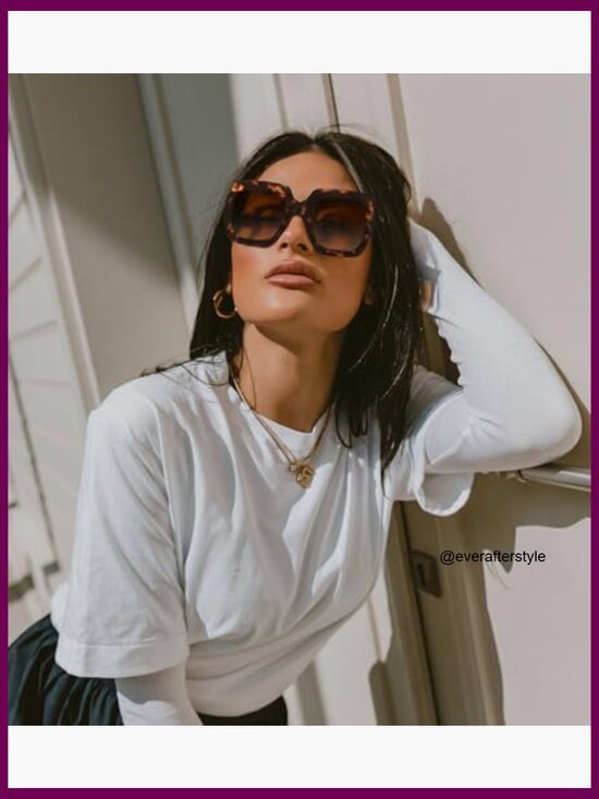Oversized Square Sunglasses UV400 Protection Lightweight Retro Shades main image 6
